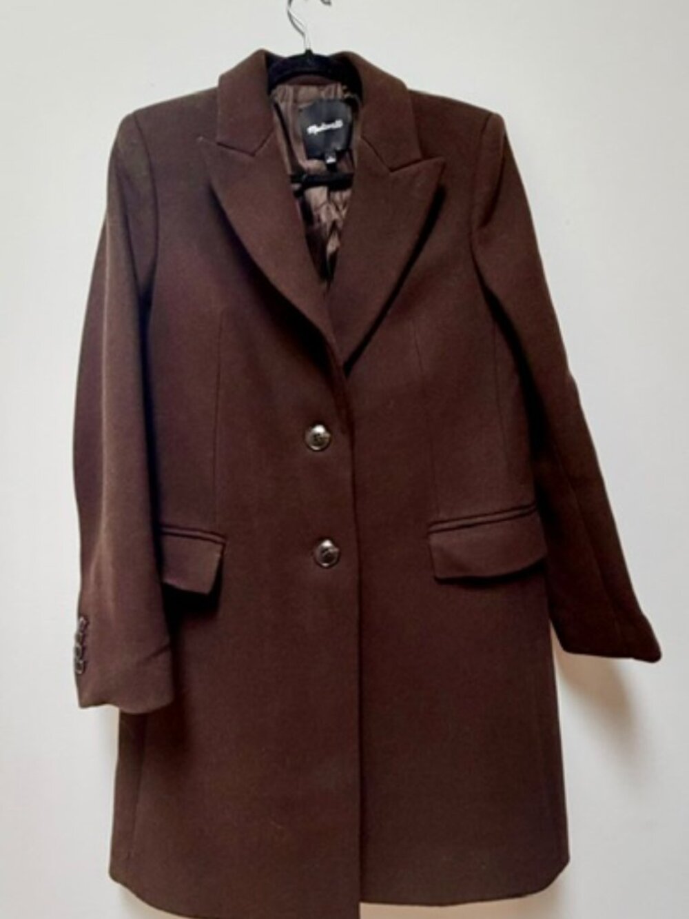 Madewell Chocolate Brown Top Coat size 2